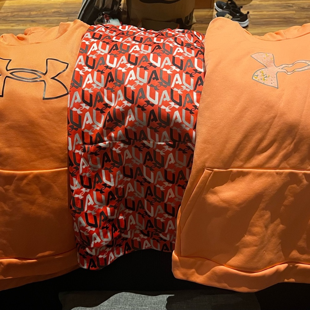 Under Armour Orange and Red Kids Hoodie Set